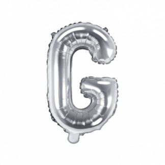 Srebrny balon foliowy w kształcie litery G