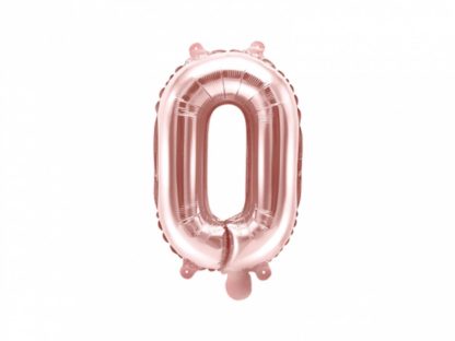 Różowe złoto balon foliowy w kształcie litery O