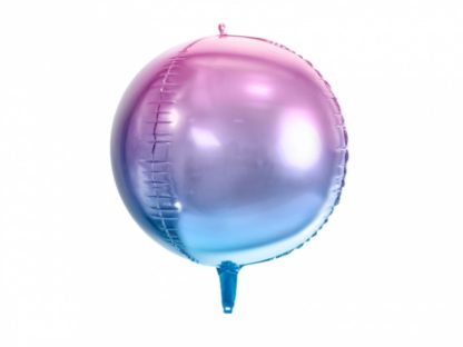 Fioletowo-niebieski balon foliowy w kształcie kuli