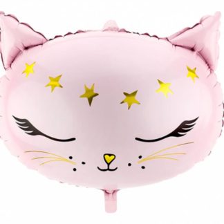 Różowy balon foliowy w kształcie kotka