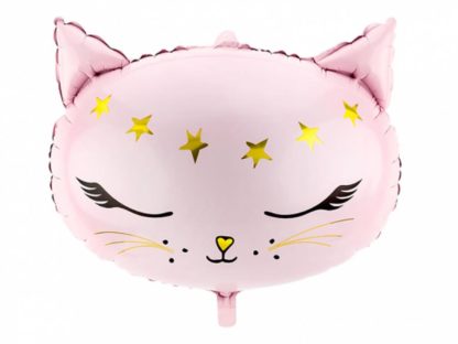 Różowy balon foliowy w kształcie kotka