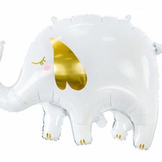Balon foliowy w kształcie białego słonika