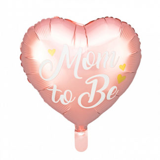 Różowy balon foliowy w kształcie serca z napisem "Mom to Be"