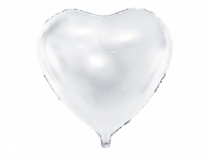 Biały balon foliowy w kształcie serca