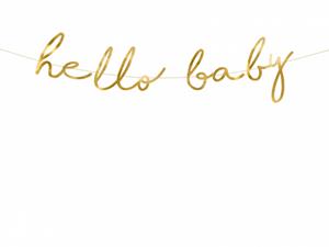 Złoty baner "Hello baby"