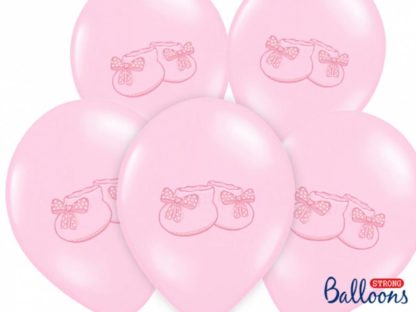 Różowe balony lateksowe z bucikami
