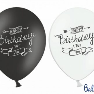 Czarny i biały balon lateksowy na urodziny