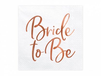 Biała serwetka z napisem "bride to be"