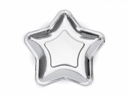 Srebrny talerzyk papierowy w kształcie gwiazdki