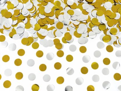 Złote i srebrne konfetti w kształcie kółek