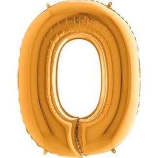 Złoty balon foliowy w kształcie litery O
