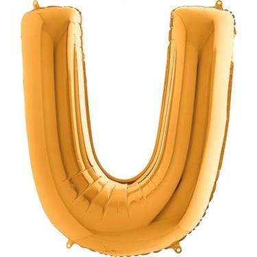 Złoty balon foliowy w kształcie litery U