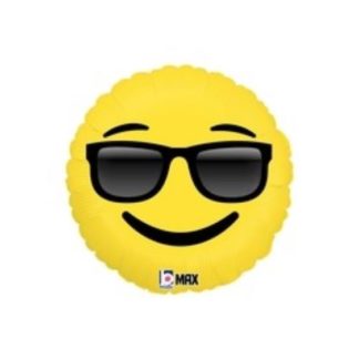 Balon foliowy w kształcie emotikonki z okularami przeciwsłonecznymi