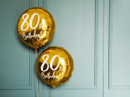 Złoty balon foliowy na 80 urodziny