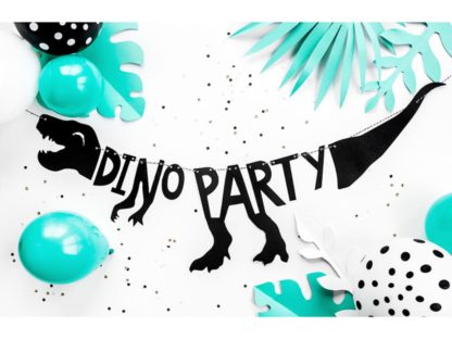 Baner z napisem "dino party"