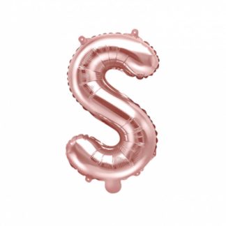 Różowe złoto balon foliowy w kształcie litery S