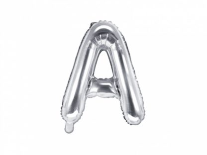 Srebrny balon foliowy w kształcie litery A