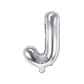 Srebrny balon foliowy w kształcie litery J