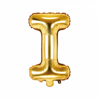 Złoty balon foliowy w kształcie litery I