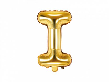 Złoty balon foliowy w kształcie litery I