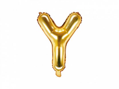 Złoty balon foliowy w kształcie litery Y