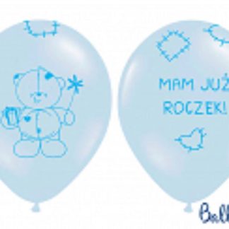 Niebieski balon lateksowy na pierwsze urodziny
