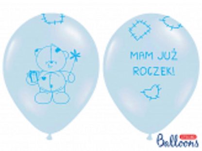 Niebieski balon lateksowy na pierwsze urodziny